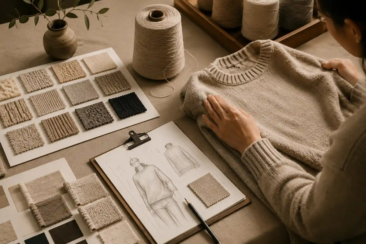 Cashmere swatch and prototype development at Kanchan Cashmere