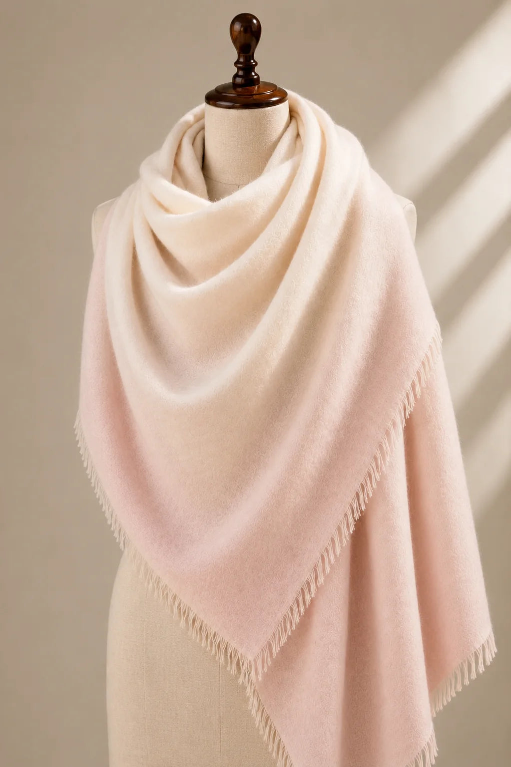 KCI-F-02 | Blush Ombre Schal aus reinem Kaschmir