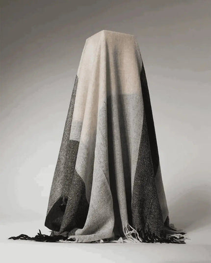 Cashmere Throw | KCI 150 on white surface with black and white background