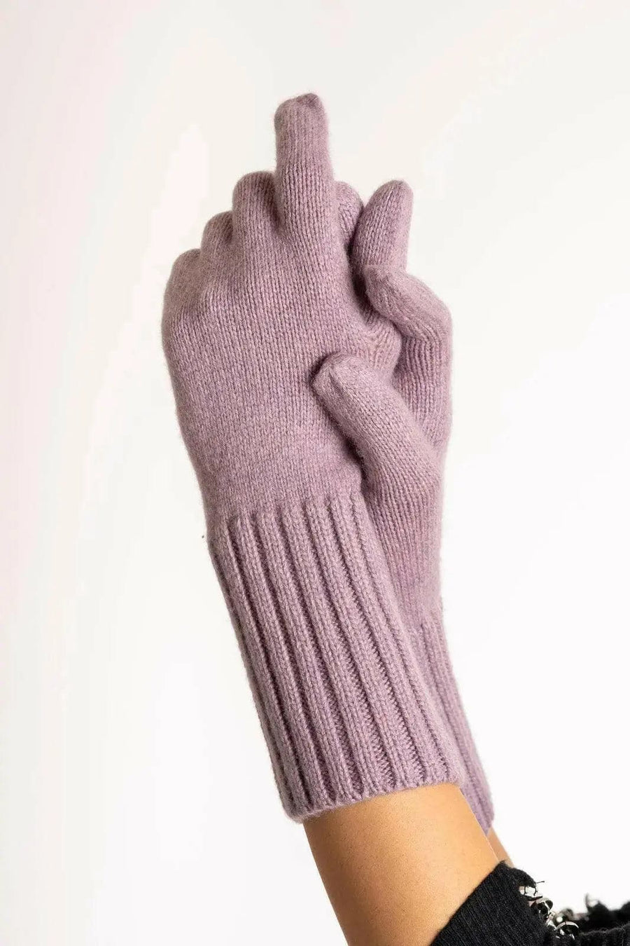 Italian Cashmere Gloves in Purple Knit | KCI 250