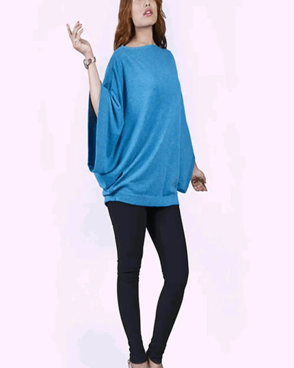 Kanchan Cashmere KCI 173 black pants and blue sweater look
