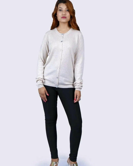 Italian cashmere sweater in white with black pants - KCI 198