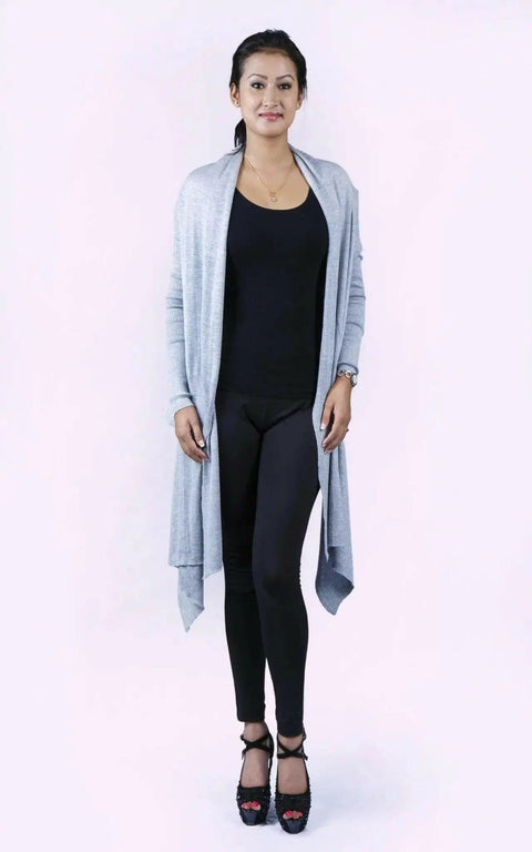Blue Cashmere Cardigan Wrap by Kanchan Cashmere