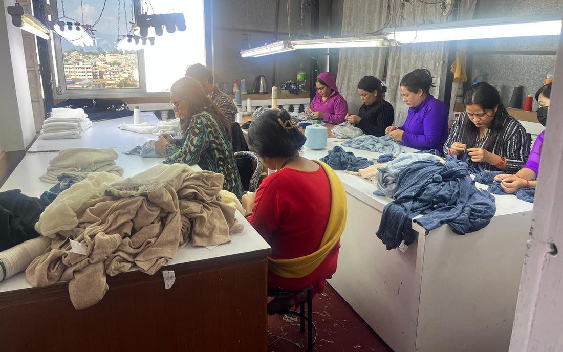 Cashmere garment finishing during luxury knitwear production