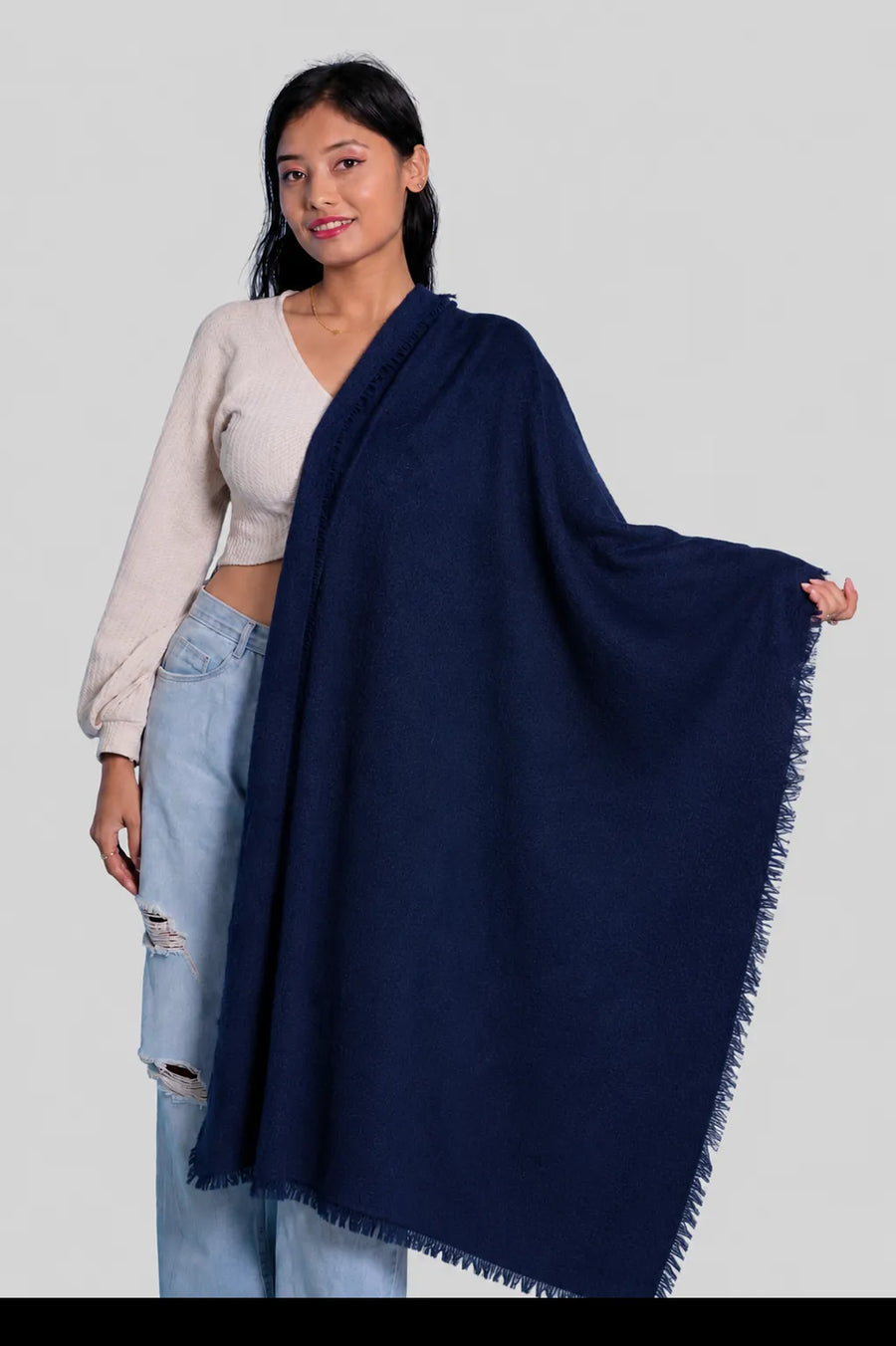 KCI-F-01 | Ivory Felted Cashmere Shawl