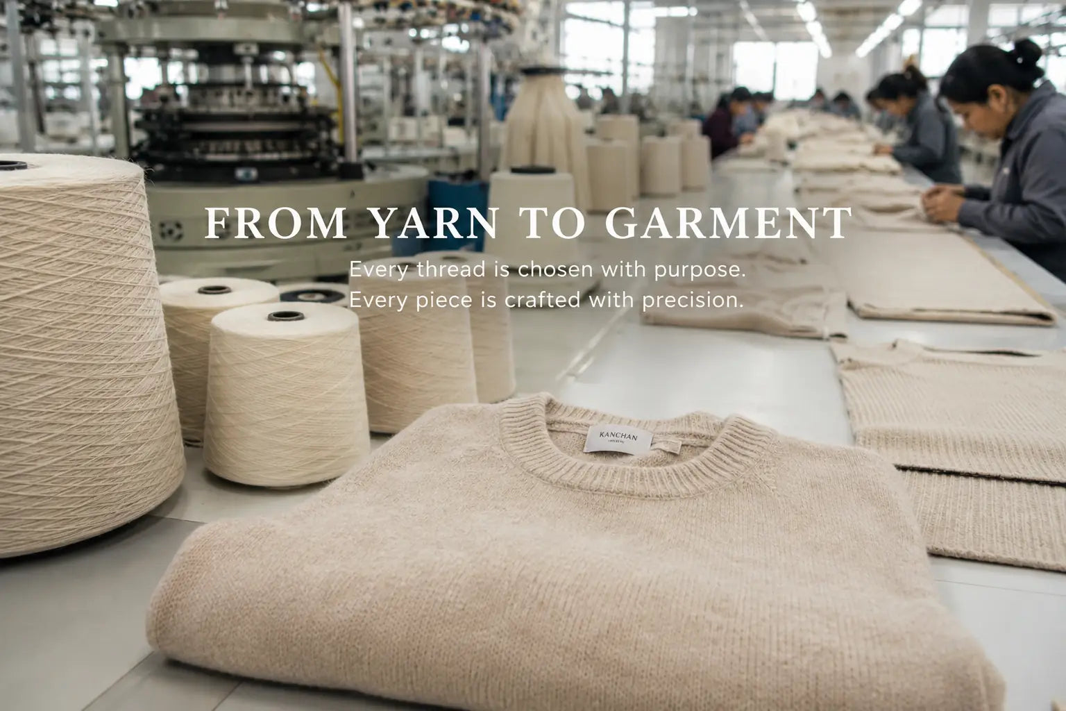 Cashmere knitwear material development at Kanchan Cashmere