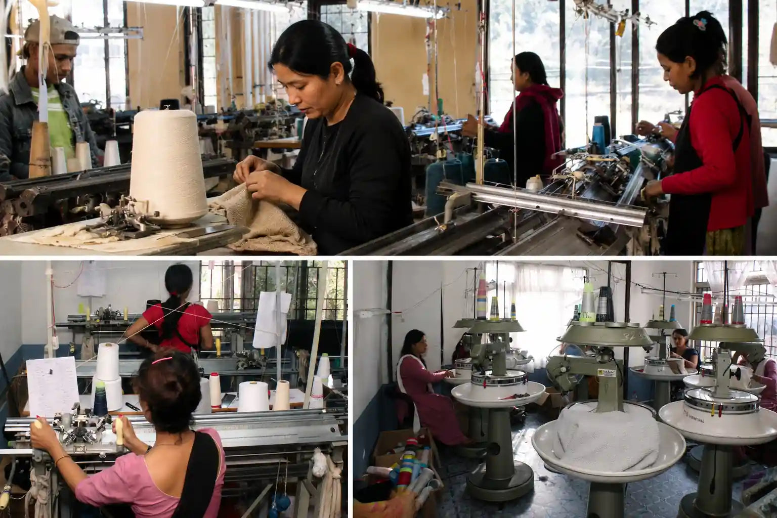 Hands shaping luxury cashmere knitwear at Kanchan Cashmere