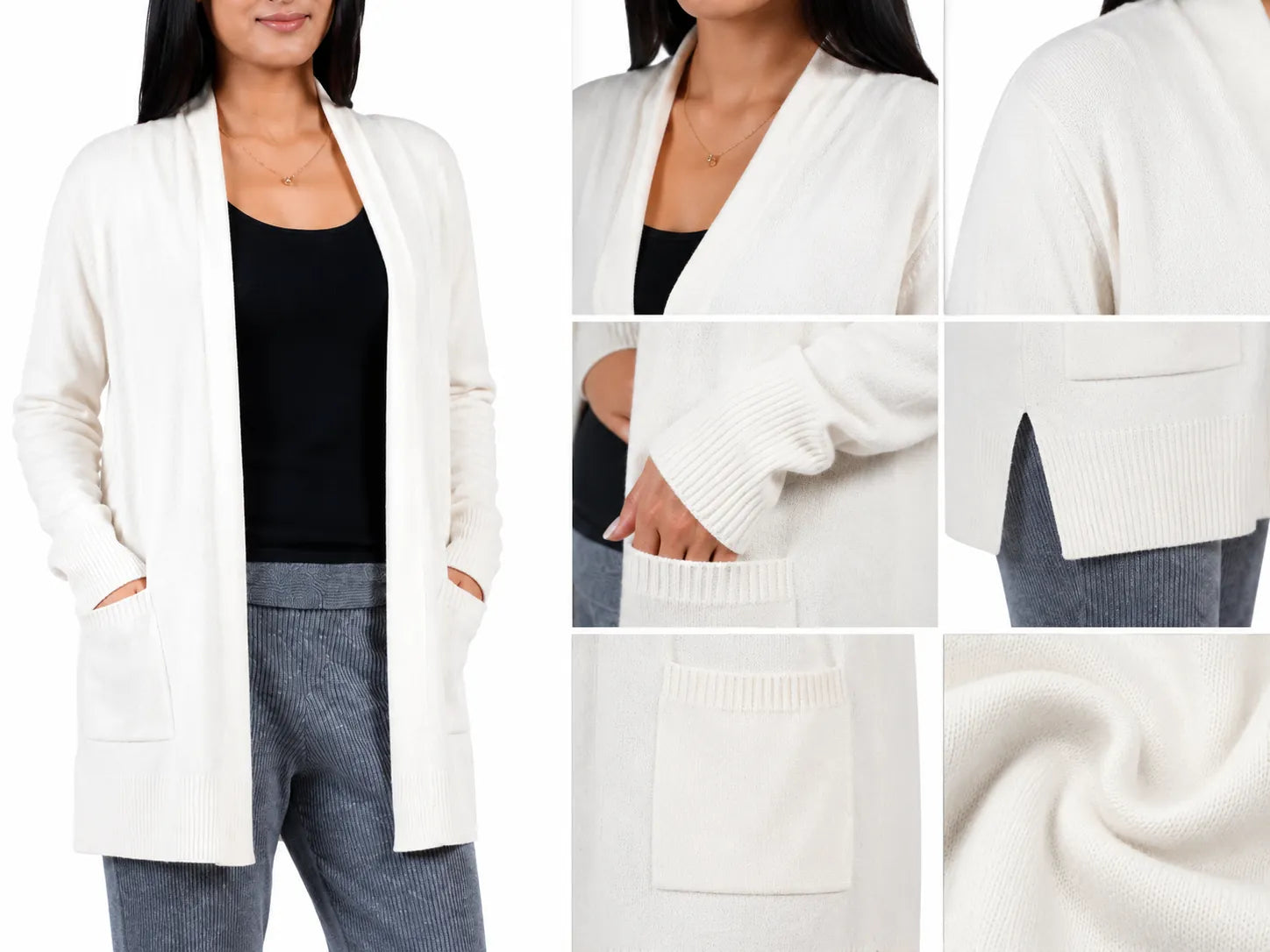 KCI-B-01 — Baby Cashmere Open Cardigan