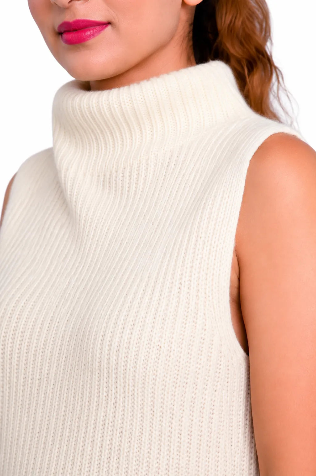 Recycled Cashmere Ribbed Sleeveless Tunic