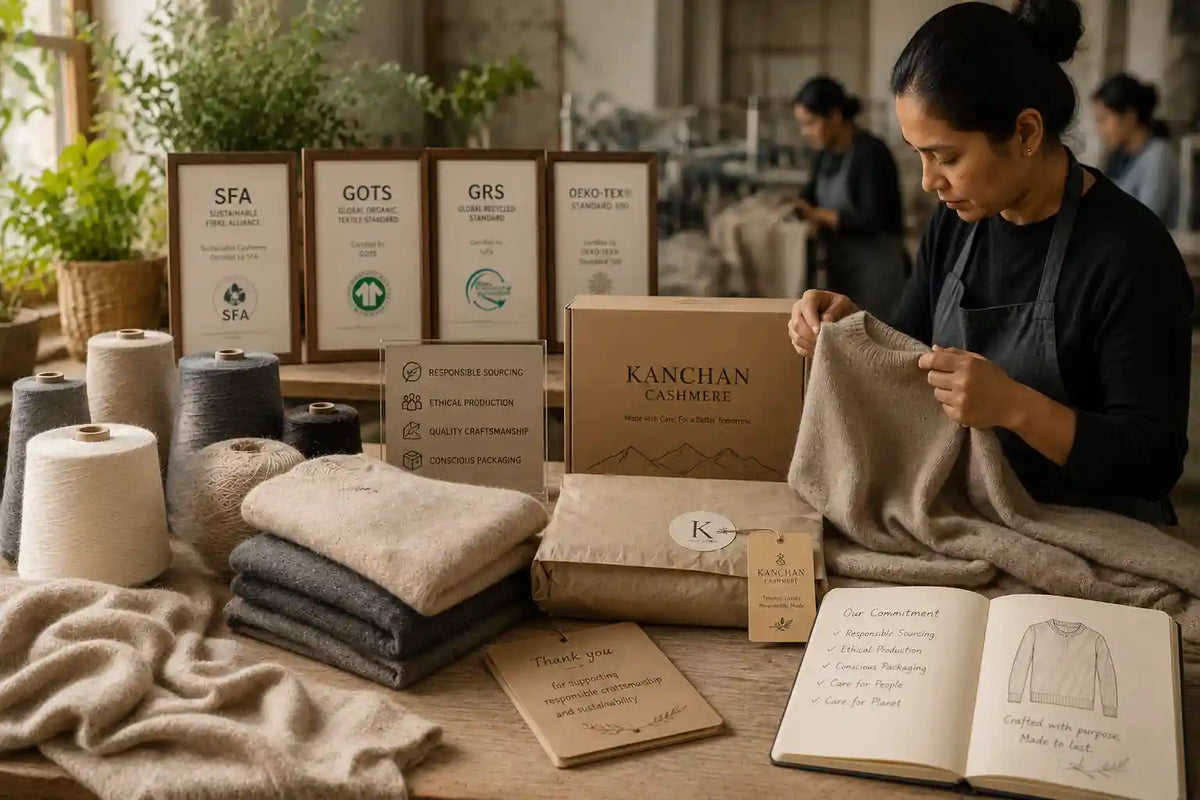 Cashmere craftsmanship and careful finishing