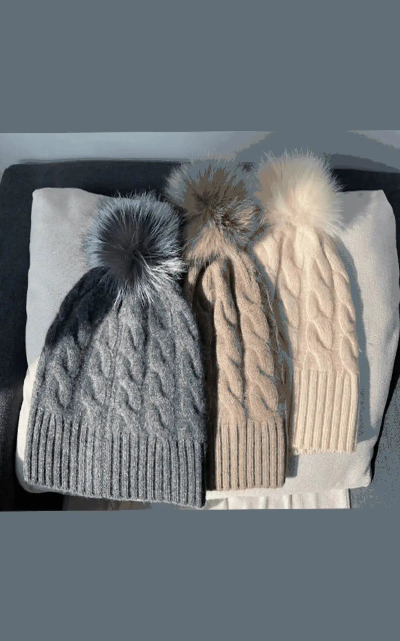 Luxurious Cashmere Hat with Fur Pom - KCI 119 by Kanchan Cashmere