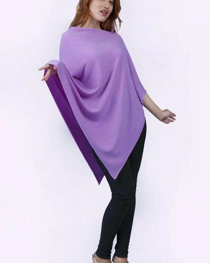 Cashmere Poncho || KCI 244 - Woman in Purple Poncho with Black Pants