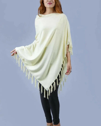 Kanchan Cashmere Poncho with Fringes || KCI 249