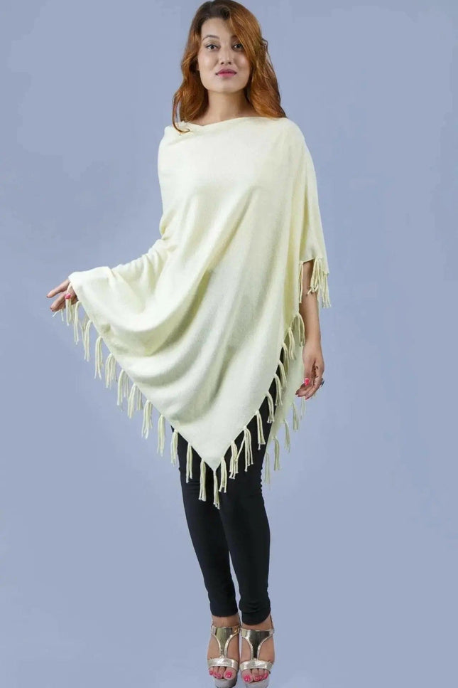 Kanchan Cashmere Poncho with Fringes || KCI 249