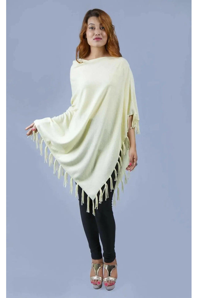 Kanchan Cashmere Poncho with Fringes || KCI 249