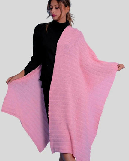 Cashmere Scarf | KCI 318: Woman wearing pink shawl