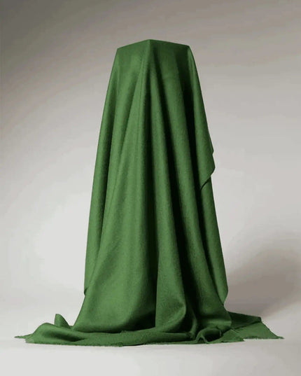 Cashmere throw blanket in green on white background | KCI 210