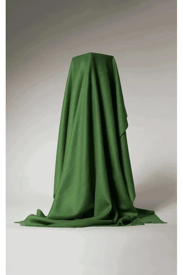 Cashmere throw blanket in green on white background | KCI 210