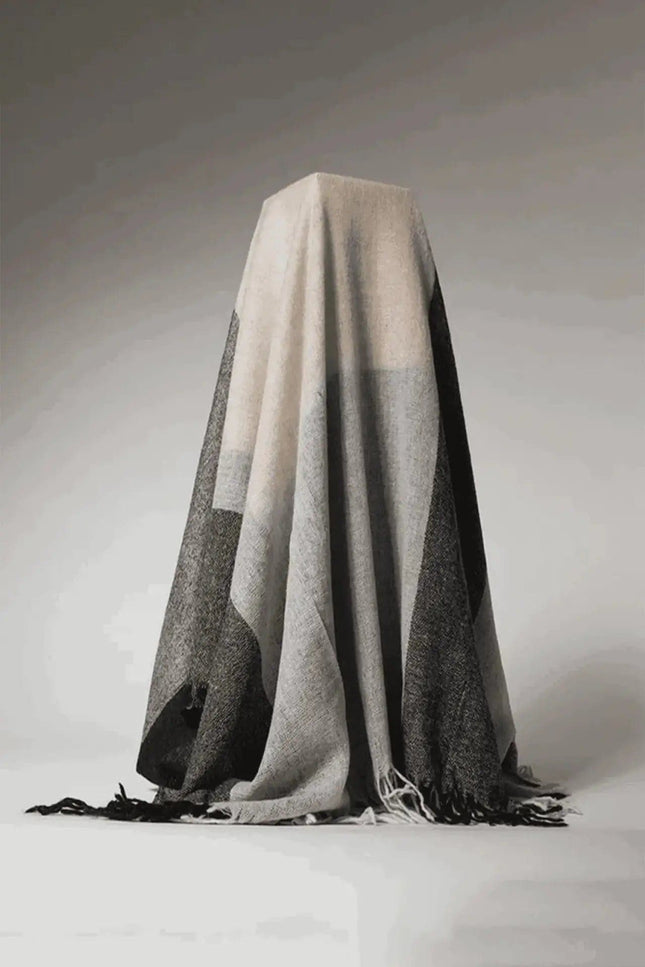 Cashmere Throw | KCI 150 on white surface with black and white background