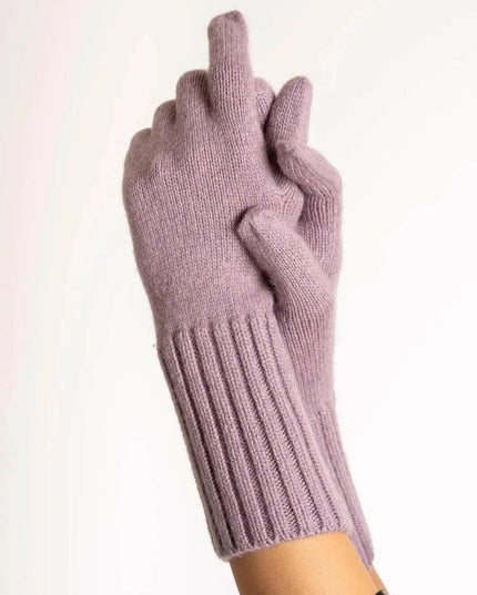 Italian Cashmere Gloves in Purple Knit | KCI 250