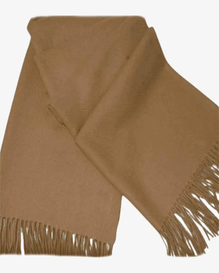Italian Cashmere Luxury Scarf - Pure cashmere sourced, brown scarf with fringes