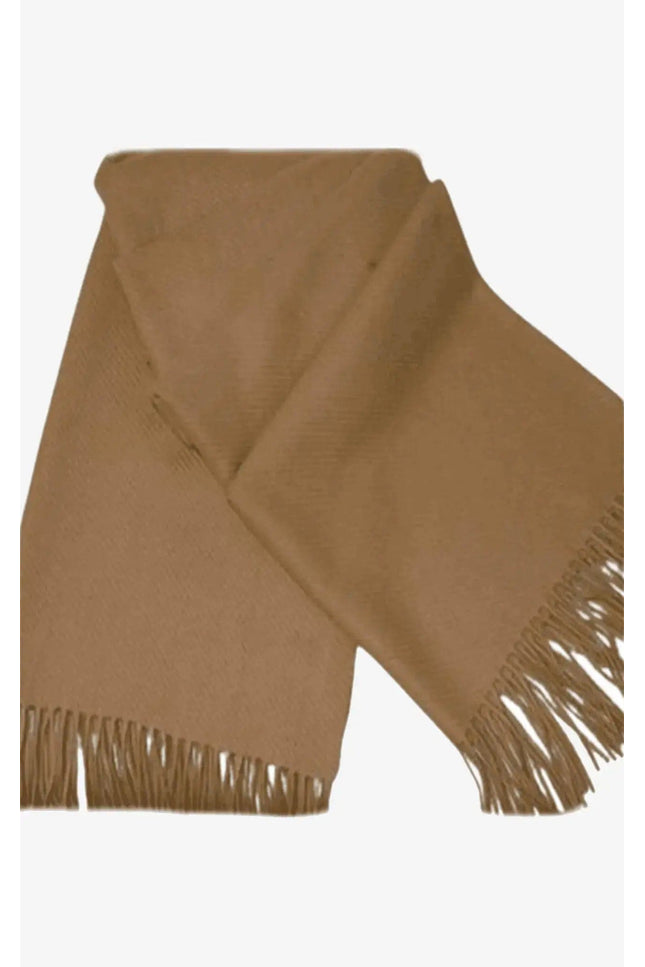 Italian Cashmere Luxury Scarf - Pure cashmere sourced, brown scarf with fringes