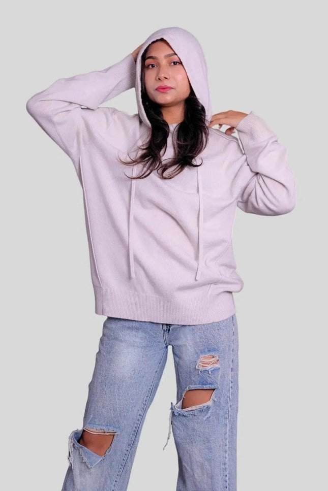 Italian Cashmere Scarf - KCI 307 featuring a woman in pink hoodie