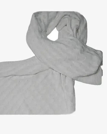 White mixed cashmere scarf KCI 113 displayed on white background