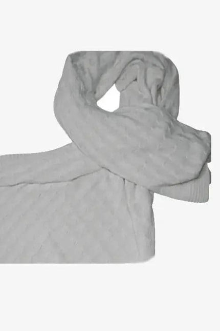 White mixed cashmere scarf KCI 113 displayed on white background