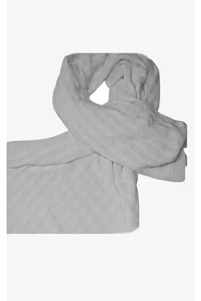 White mixed cashmere scarf KCI 113 displayed on white background