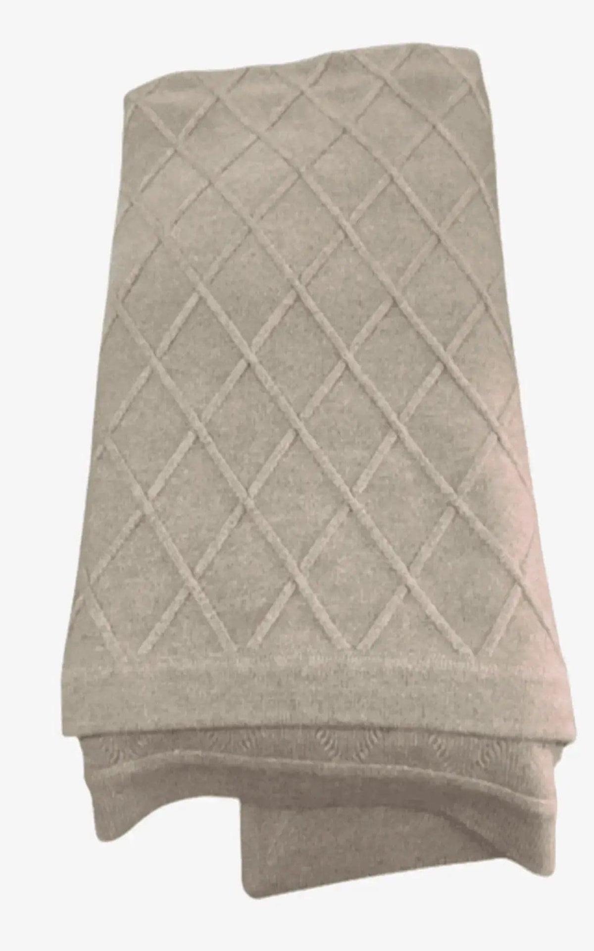 KCI 152 pure Italian cashmere throw with diamond pattern