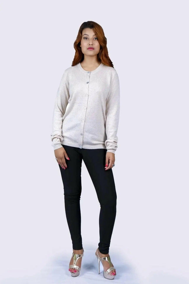 Italian cashmere sweater in white with black pants - KCI 198