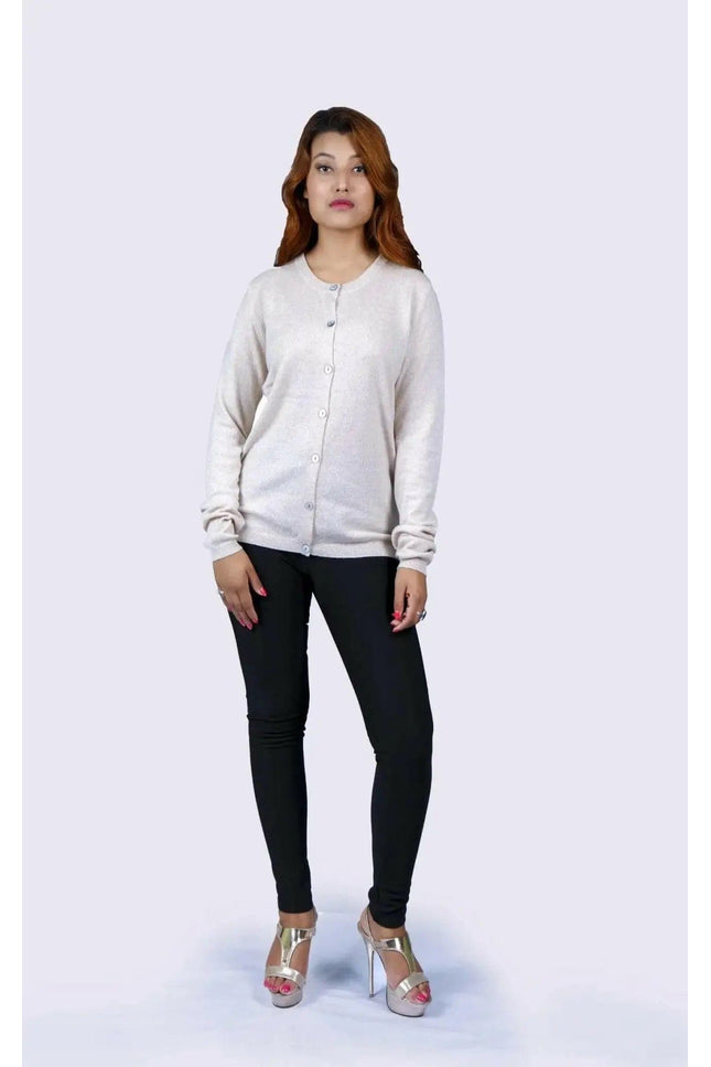Italian cashmere sweater in white with black pants - KCI 198