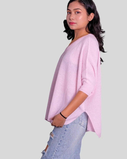 Pink cashmere women’s pullover - KCI 276 Women’s Cashmere Pullover