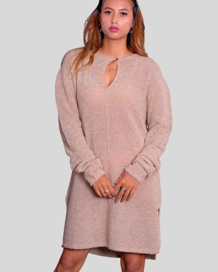 KCI 279 Women Dress in Beige Sweater - Exemplary Craftsmanship and Luxurious Comfort