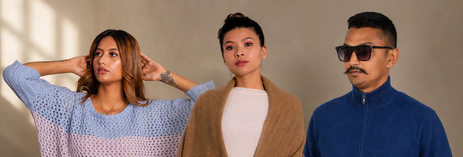 Fabrication de maille en cachemire par Kanchan Cashmere au Népal