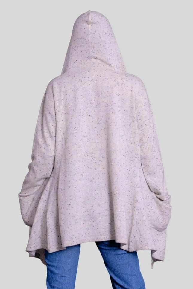 Woman in luxurious cashmere hooded wrap