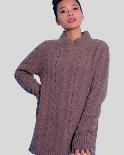 Luxurious Italian Cashmere Cable Pullover for Women