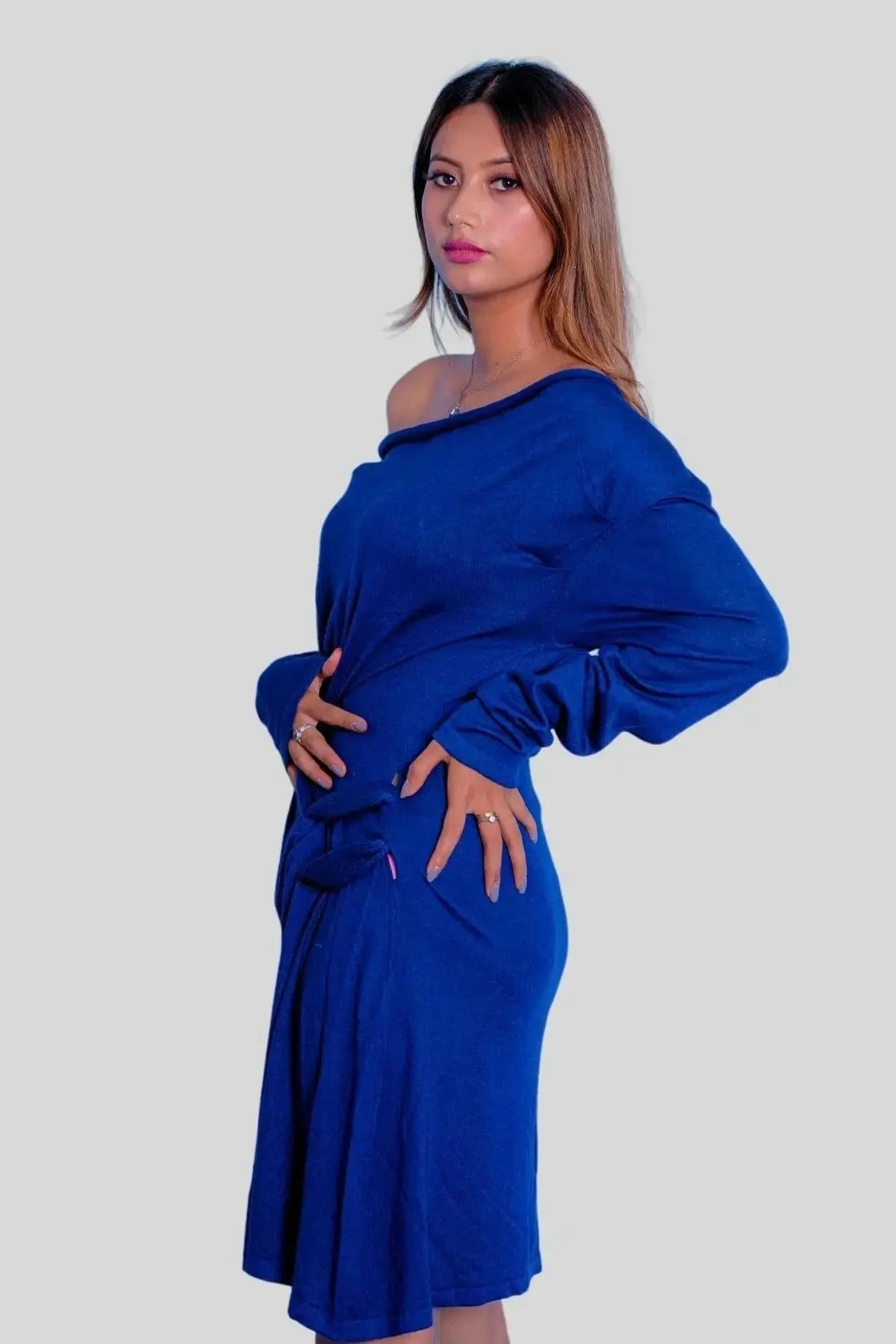 Luxurious Italian Cashmere Dress in Blue