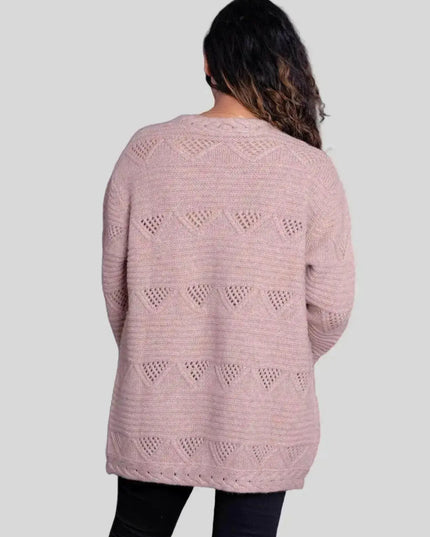 Luxurious Italian Cashmere Open Cardigan for Women with Pink Sweater Style