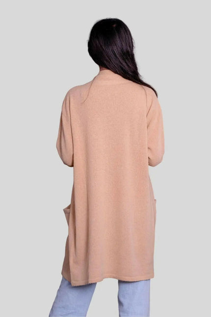 Italian Camel Cashmere Cardigan - Pure Elegance