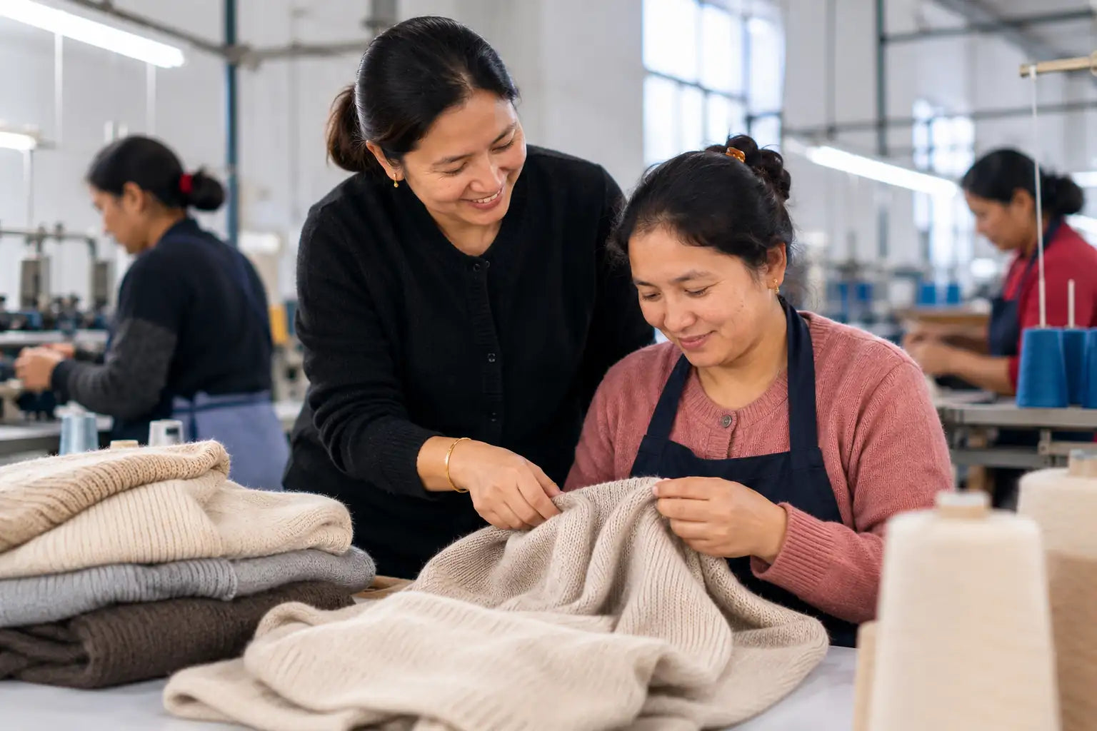 Respectful cashmere factory culture at Kanchan Cashmere