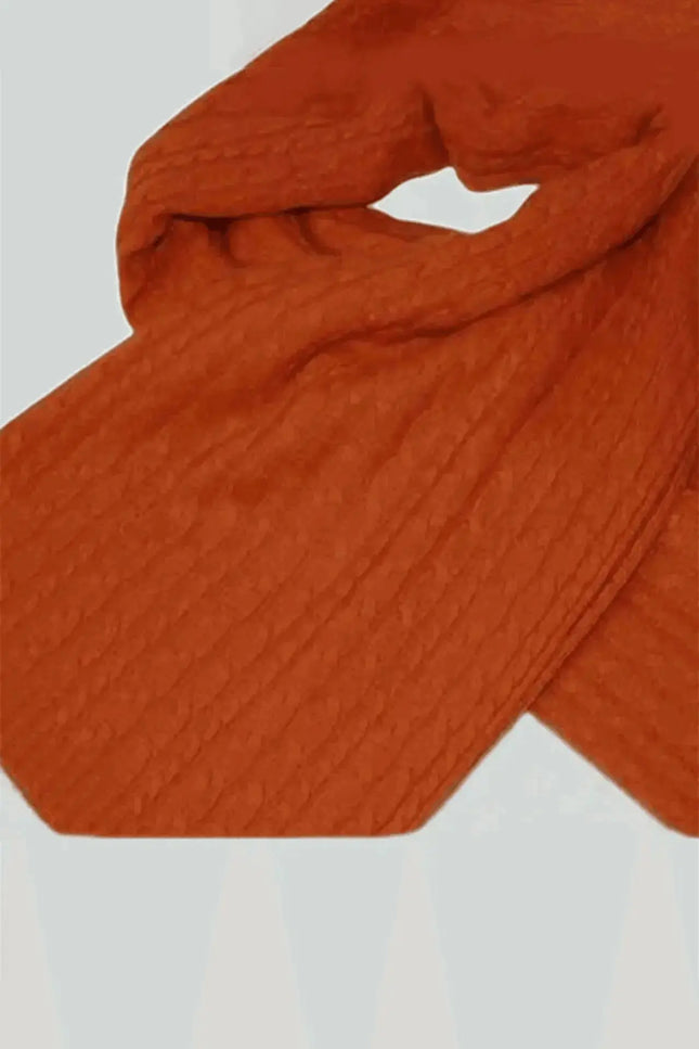 Rusty Orange Cashmere Cable Throw - high quality cashmere cable accessory