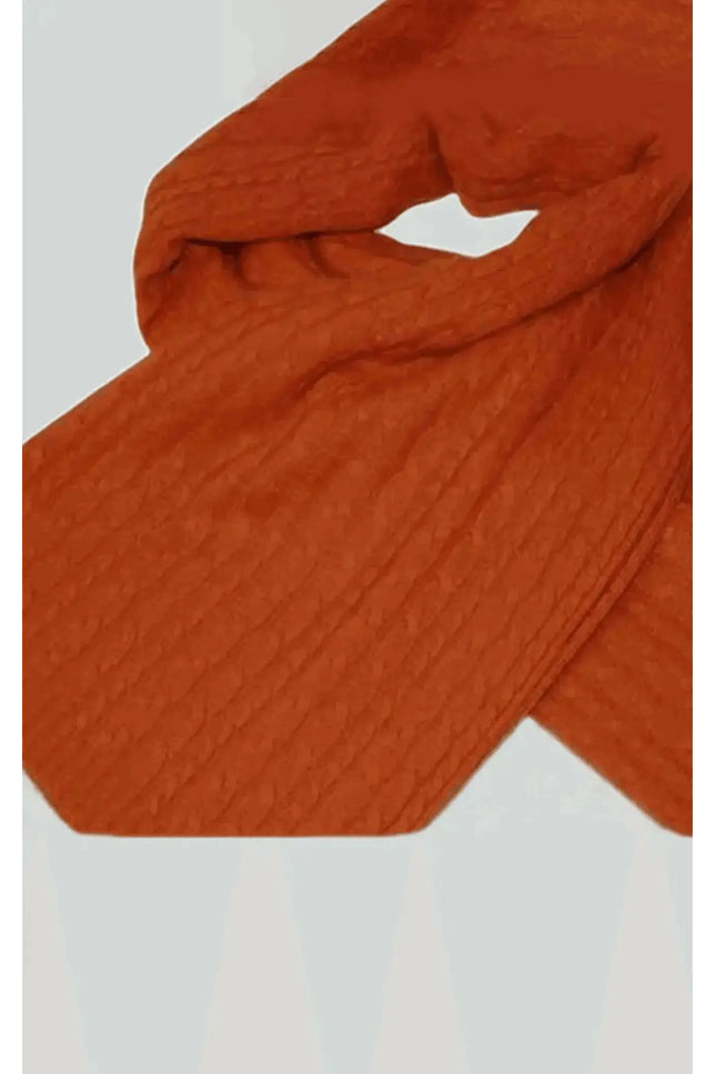 Rusty Orange Cashmere Cable Throw - high quality cashmere cable accessory
