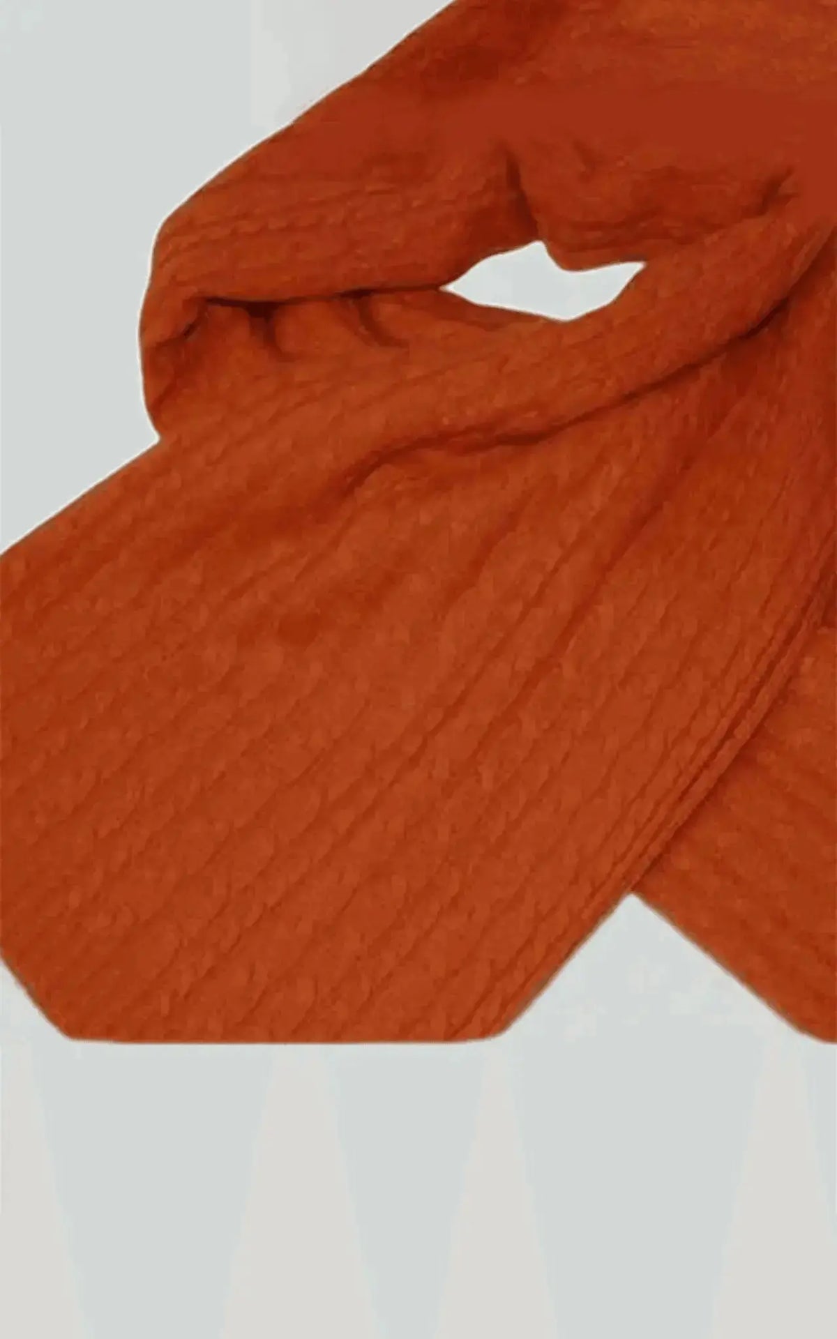 Rusty Orange Cashmere Cable Throw - high quality cashmere cable accessory